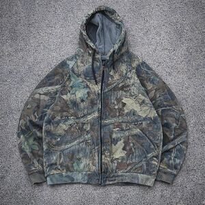 Walls Realtree Hardwoods Camo Zip Up Size L Camouflage Jungle Print Vintage